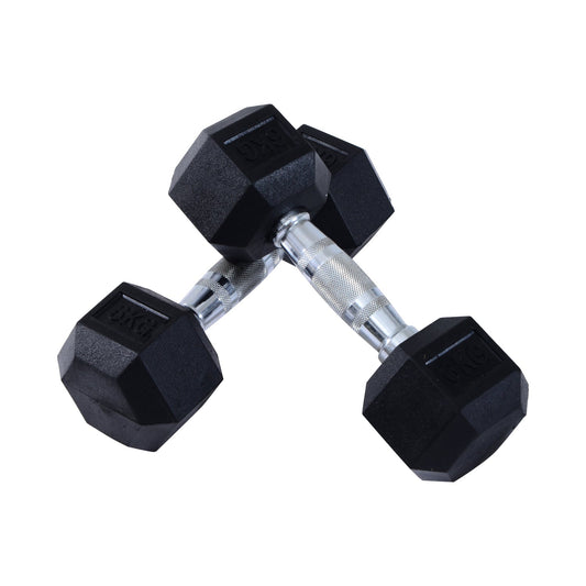Hex Dumbbells Set Rubber Dumbbells Weight Lifting Equipment Fitness Home Gym-0
